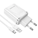 Зарядное устройство для быстрой зарядки сети Borofone BA54A QC3.0 18W с Type-C кабелем и силой тока 3A Белый - изображение 3