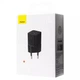 Мережевий зарядний пристрій 1x Type-C з швидкою зарядкою GaN5 Fast Charger 20W блок живлення чорний, Baseus (CCGN050101) - зображення 3