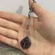 Кулон с натуральным камнем Аметист фиолетовый природной формы в оплетке на брелоке для ключей сталь упакован в коробочку (16038) - изображение 4