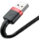 Кабель Baseus Cafule Cable USB For Lightning 2.4A 1m Black/Red (CALKLF-B19) - зображення 4