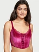 Корсет Victoria's Secret Unlined Lace-Up Velvet Corset Top S Рожевий - зображення 1