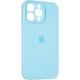 Чохол Fiji Silicone Case Full Camera для Apple iPhone 15 Pro Max бампер накладка із захистом камери Light Blue - зображення 1