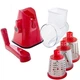 Овощерезка Tabletop Drum Grater Kitchen Master красный с насадками ручная терка для овощей и фруктов для кухни многофункциональная механическая универсальная для картошки фри мультислайсер универсальный мелкая нарезка измельчитель овощерезки - изображение 2
