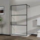 Душевая перегородка стеклянная AVKO Glass S257 Clear Черный на 1 секцию 195 х 120 см - изображение 1