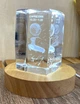 Ночник Хрустальный куб с гравировкой Знак Зодиака Козерог с LED подставкой подсветкой USB 5В (2123) - изображение 2