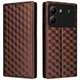 Чехол Deexe Rhombus Book для ZTE Blade A54 - Brown - изображение 1