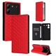 Чехол Deexe Rhombus Book для ZTE Blade A54 - Red - изображение 5