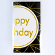Скатертина Святкова Фольгована З Написом Happy Birthday Золоті Смужки 137x183см | Чорний - зображення 1