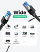 Високошвидкісний інтернет кабель RJ45 Cat8 Ethernet UGREEN плоский плетений Lan мережевий кабель шнур 1 м (40169) - зображення 4