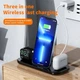 Бездротова зарядна док-станція 3в1 WIRELESS CHARGING DOCK STATION A32 чорна - зображення 6