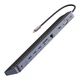 USB-Hub Baseus WKSX030013 EliteJoy Gen2 11-Port Type-C HUB Adapter HDMI+USB3.0 х 3+PD+VGA+SD/TF+RJ45+Type-C Data+3.5mm Dark gray - зображення 1
