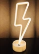 Неоновий світлодіодний нічник для інтер'єру Decoration Lamp Блискавка USB/3хАА Теплий Білий 32см | Настільний світильник | 722817 - зображення 2