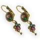 Винтажные серьги от Michal Negrin с росписью и розовыми кристаллами Swarovski - изображение 1