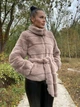 Шуба из искусственного меха шиншиллы короткая с воротником стойкой MNC бежевый 39rv157 42 - изображение 3