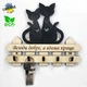 Ключница Кошки на заборе 20*18 см фанера - изображение 1