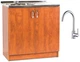 Мойка с тумбой AQUAMARIN BoxWood 800 Walnut (Орех)+Смеситель - изображение 1