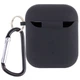 Ударопрочный силиконовый Футляр с микрофиброй для наушников AirPods 1/2 /Black - изображение 2
