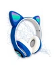 Наушники беспроводные Cat Ear VZV-24M Bluetooth с разноцветной LED подсветкой и кошачьими ушками Синие - изображение 3
