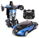 Робот трансформер машинка 30см дитяча 2в1 Bugatti Car Robot TT663 на пульті керування, Black\Blue - зображення 1