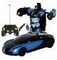 Робот трансформер машинка 30см дитяча 2в1 Bugatti Car Robot TT663 на пульті керування, Black\Blue - зображення 6