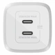 Зарядний пристрій мережевий Belkin Home Charger 45W GAN PD PPS 2хUSB-С White (WCH011VFWH) - зображення 2