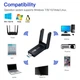 Wi-Fi адаптер двухдиапазонный Без бренда 2.4 / 5 ГГц 1300 Мбит/с USB3.0 Черный (1013-521-00) - изображение 6