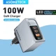 Сетевое зарядное устройство Asometech 100W (1USB + 2Type-C) с дисплеем - изображение 1