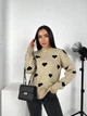 Светр вовняний теплий жіночий Oversize 42/46 Бежевий - зображення 1