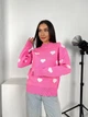 Светр вовняний теплий жіночий Oversize 42/46 Рожевий - зображення 2
