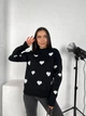 Светр вовняний теплий жіночий Oversize 42/46 Чорний - изображение 3