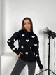 Светр вовняний теплий жіночий Oversize 42/46 Чорний - изображение 5