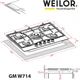 Газовая варочная поверхность WEILOR GM W 714 SS, нержавеющая сталь на 5 конфорок, газ-контроль - изображение 6