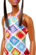 Кукла Барби Модница в красочном вязаном платье Barbie Fashionistas Colorful Crochet Halter Dress 210 (HJT07) - изображение 5