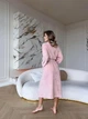 Жіночий велюровий халат COSY довгий Peach Fuzz в подарунковій упаковці 2XL-3XL персиковий V011 - зображення 2