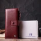 Вертикальний жіночий гаманець-клатч із натуральної шкіри ST Leather 22535 Бордовий - зображення 4