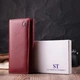Горизонтальный женский кошелек из натуральной кожи ST Leather 22516 Бордовый - изображение 8