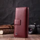 Кошелек для женщин на четыре отделения для купюр из натуральной кожи ST Leather 22550 Бордовый - изображение 6