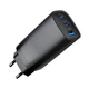 Зарядний пристрій Gembird USB-A + 2xType-C (PD18W + QC3.0 27W) black (TA-UC-PDQC65-01-BK) - зображення 2