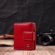 Женский вертикальный компактный кошелек из натуральной кожи ST Leather с монетницей Красный (bg194fash37) - изображение 9