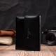 Женский горизонтальный кошелек с монетницей из натуральной кожи ST Leather Черный (bg194fash94) - изображение 9