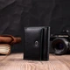 Жіночий гаманець ST Leather з натуральної шкіри чорний у три складання з монетницею 55642 - зображення 6