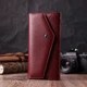 Кошелек для женщин из натуральной кожи с геометрическим клапаном ST Leather Wallet 22547 Бордовый - изображение 6