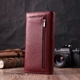 Кошелек для женщин из натуральной кожи с геометрическим клапаном ST Leather Wallet 22547 Бордовый - изображение 7