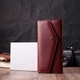Кошелек для женщин из натуральной кожи с геометрическим клапаном ST Leather Wallet 22547 Бордовый - изображение 8
