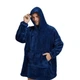 Плед толстовка Huggle Hoodie blue с капюшоном рукавами onesize - изображение 11