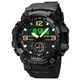 Часы наручные 1965BK SKMEI с подсветкой, BLACK-BLACK - изображение 3