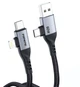 Кабель Foneng X92 4-in-1 (60W) USB/USB-C - USB-C/Lightning 1м Black (X92-CA-FIO) - изображение 1