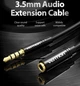 Кабель Vention Audio 3.5 мм - 3.5 мм (М/F), 2 м, чорний (VAB-B06-B200-M) - изображение 5