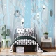 Фотошпалери для дитячого хлопчика - Блакитні дерева та будиночки для пташок (13737V)+клей - зображення 5