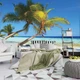 Флизелиновые фотообои в интерьере Море Пляж Природа Лето Пейзаж 254x184 см 3Д Пальмы и тропики (8-005V4)+клей - изображение 6